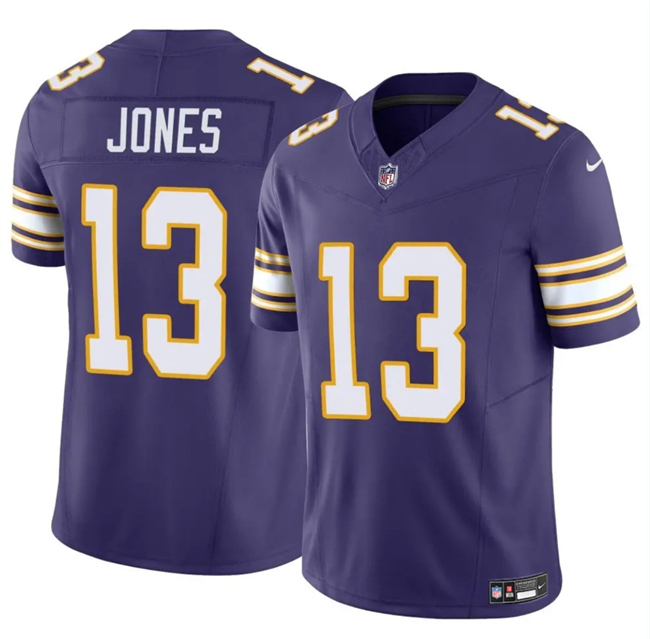 Men's Purple Minnesota Vikings #13 Daniel Jones 2023 F.U.S.E. Throwback Vapor Untouchable Limited Stitched Jersey
